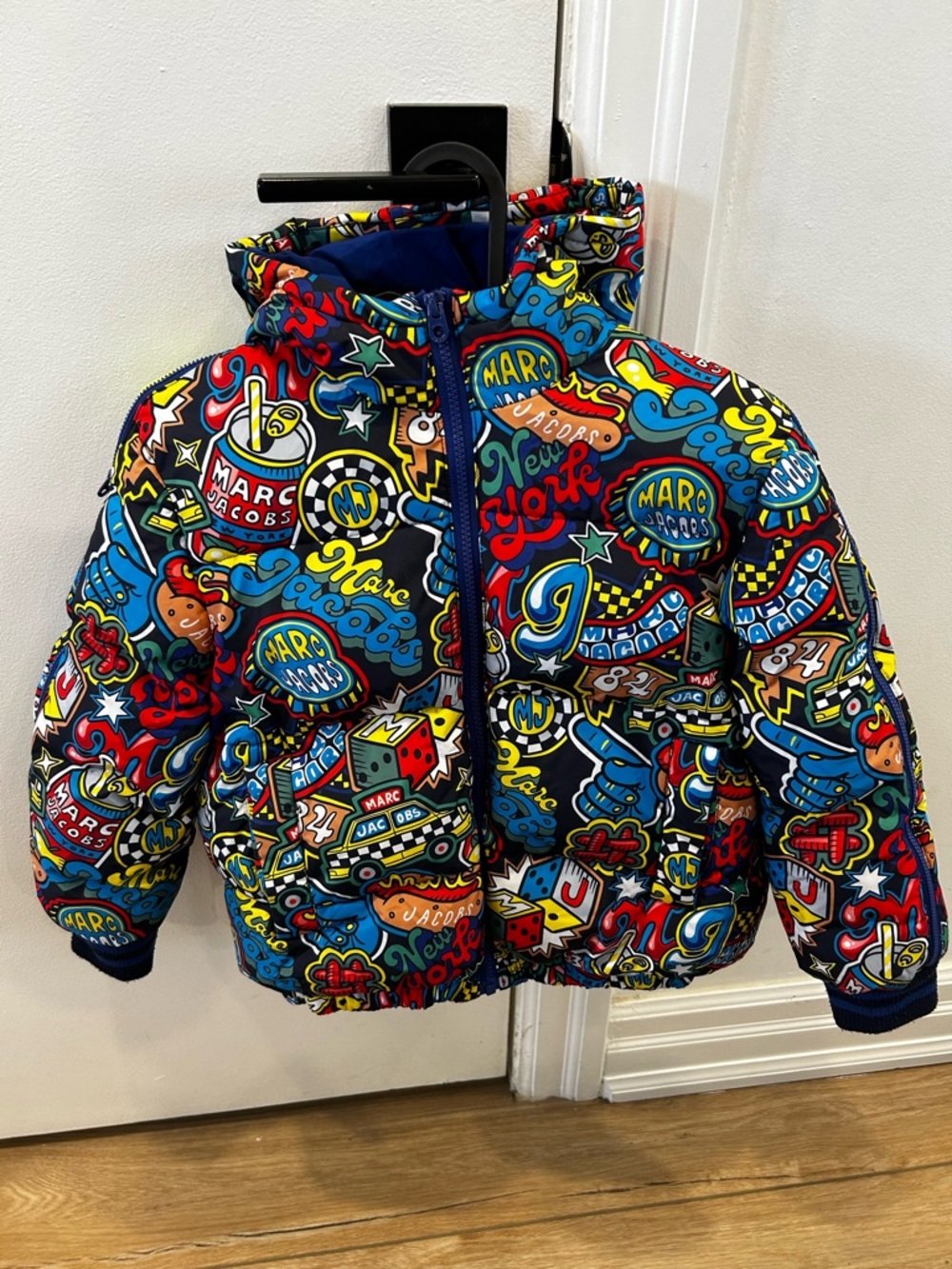 Marc Jacobs Multicolor Graphic Hooded Puffer Jacket
